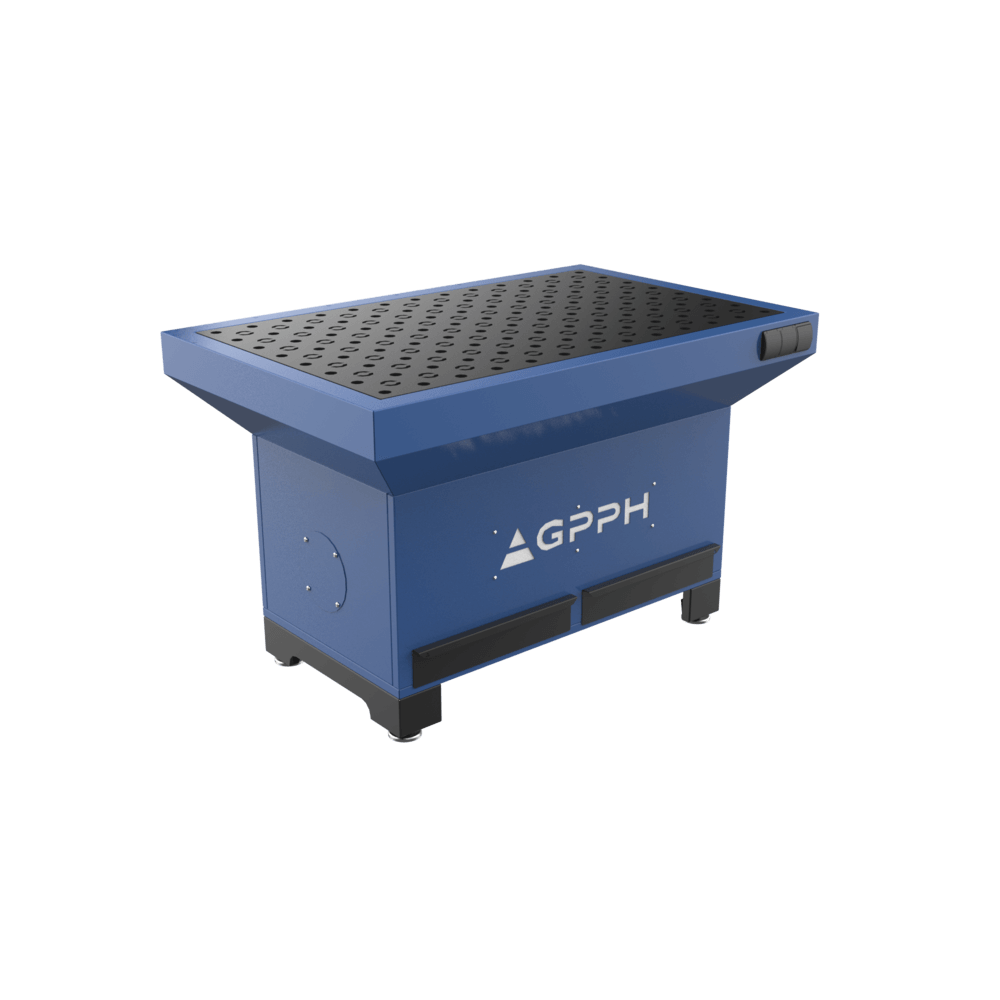 GPPH Banco de rectificado y soldadura Base 1270 x 770 mm, diámetro 28 mm, rejilla 100 x 100 mm