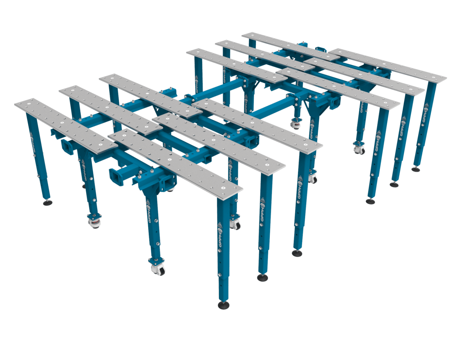 Podwójny rozłożony modułowy stół spawalniczy MWT