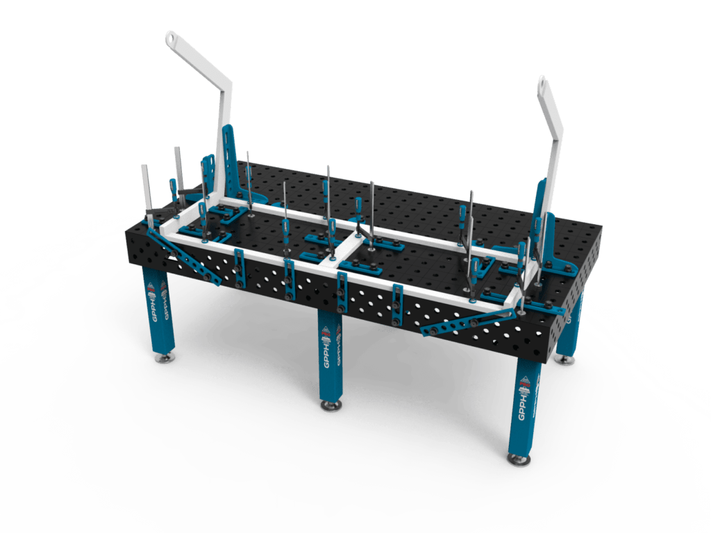 Stół spawalniczy PRO 2400x1200 mm podczas pracy