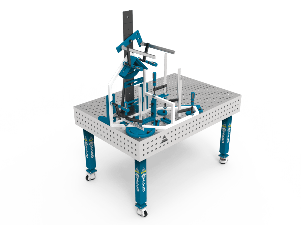 Tradycyjny stół spawalniczy PLUS INOX z ramą do pospawania