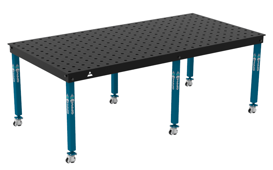 BASIC Table 2400x1200 ⌀28 100x100 grid legs with wheels e1695192646620