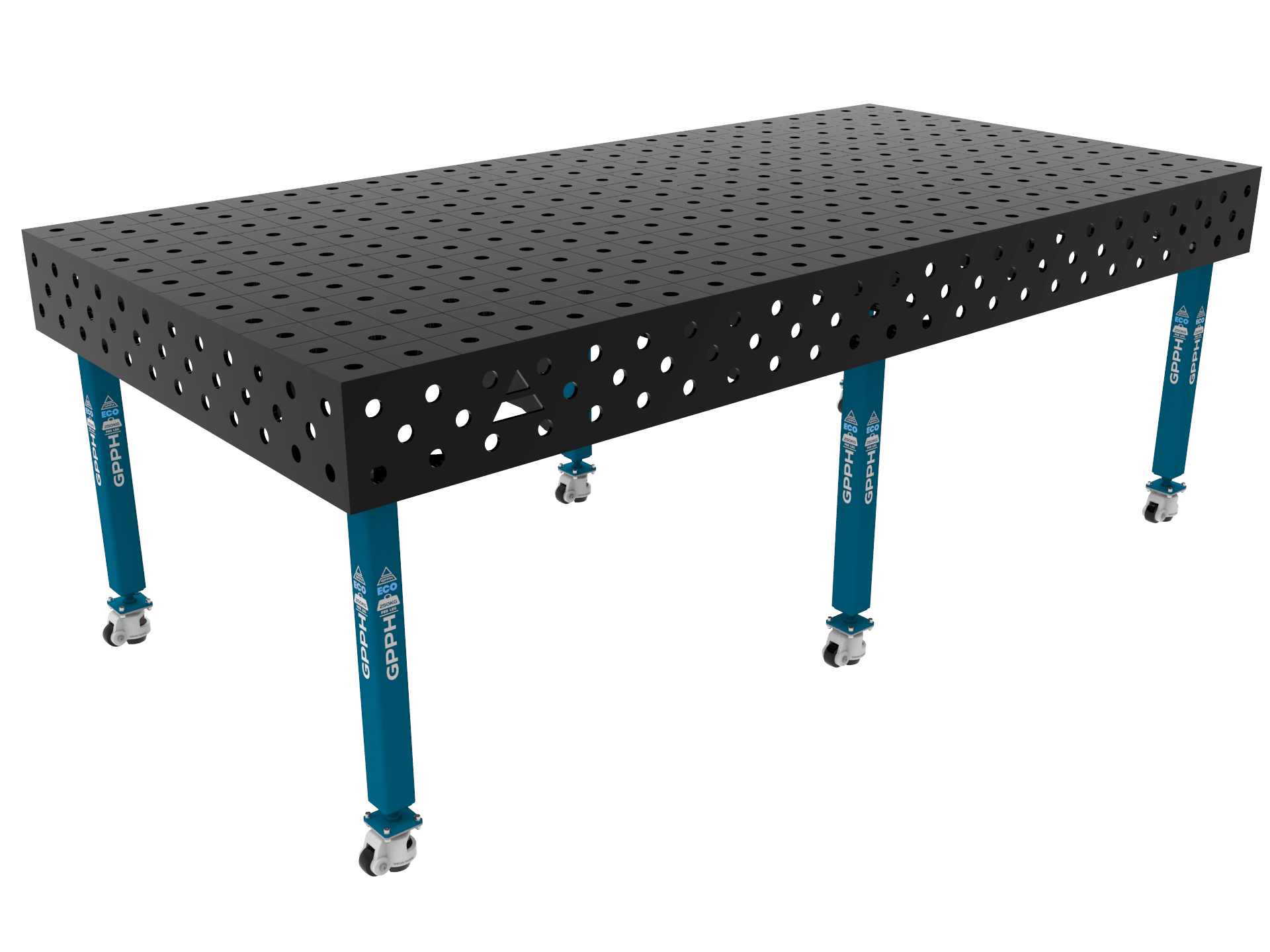 ECO Table 2400x1200 ⌀28 100x100 grid legs with wheels
