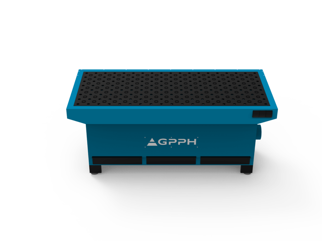 Stanowisko szlifiersko-odciągowe, szerokie, podstawa