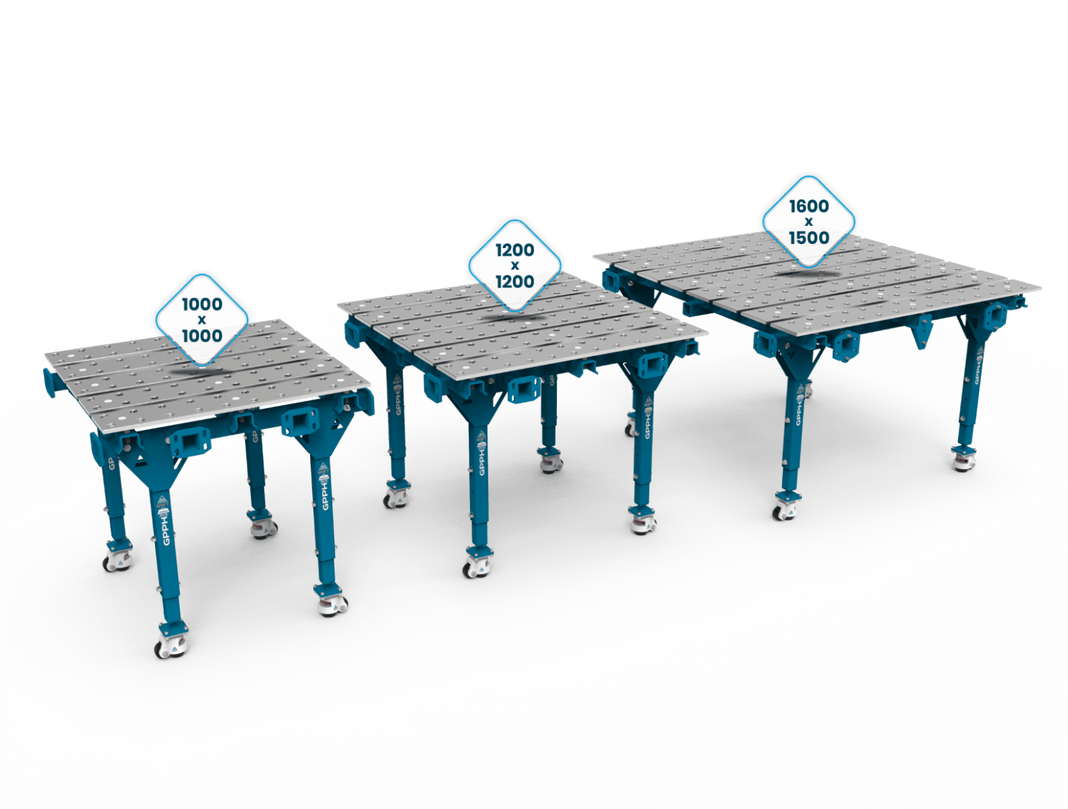 Rozmiary modułowych stołów spawalniczych