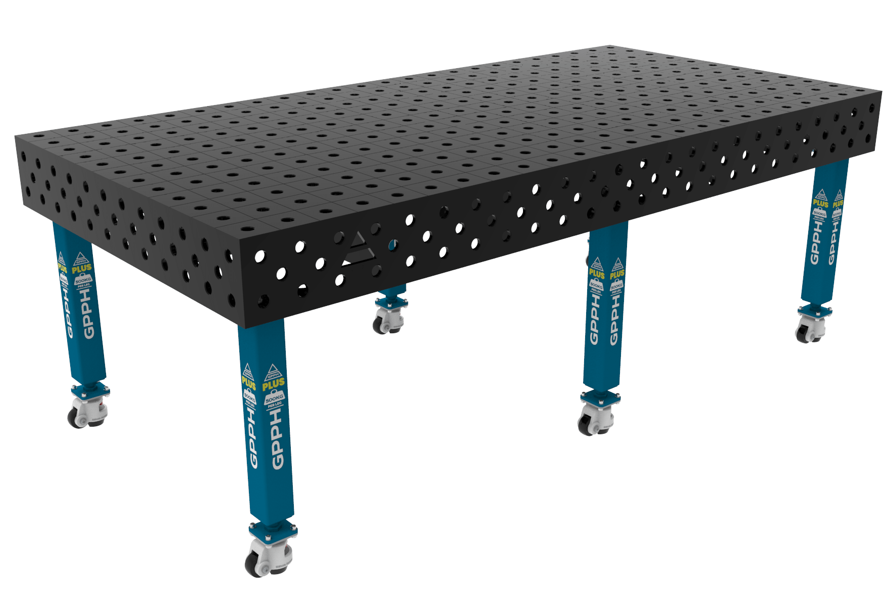 PLUS Table 2400x1200 ⌀28 100x100 grid legs with wheels e1695192397316