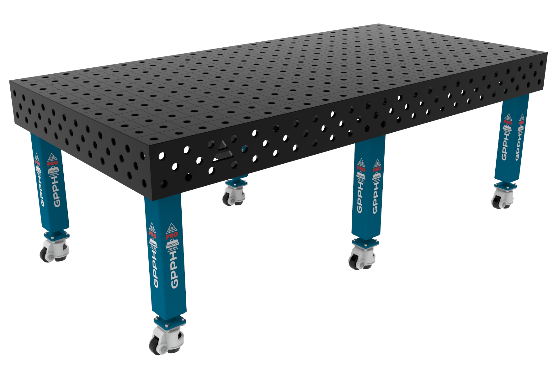 PRO Table 2400x1200 ⌀28 100x100 grid legs with wheels e1695192536586
