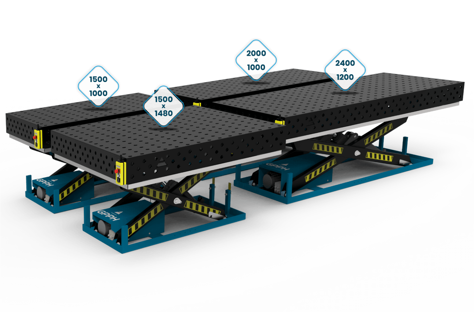 Rozmiary podnoszonych stołów XWT