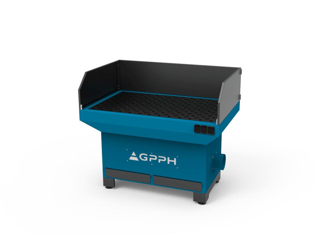 Stanowisko szlifiersko-odciągowe podstawa z osłonami bocznymi