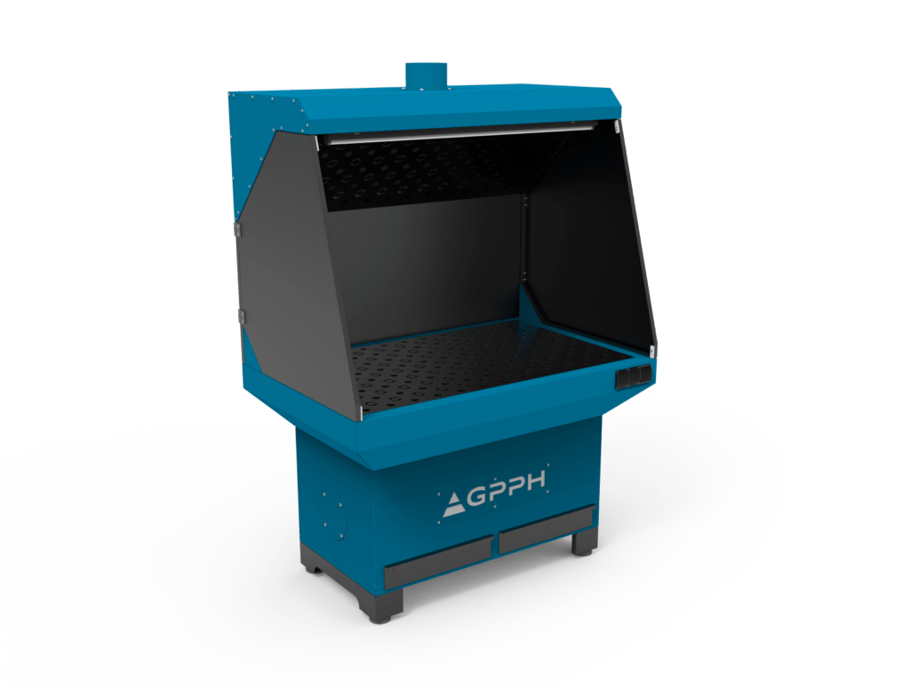 Stanowisko szlifiersko-odciągowe, standard, podstawa z odciągiem górnym