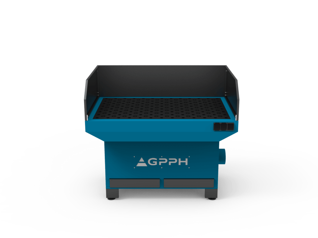 Stanowisko szlifiersko-odciągowe podstawa z osłonami bocznymi