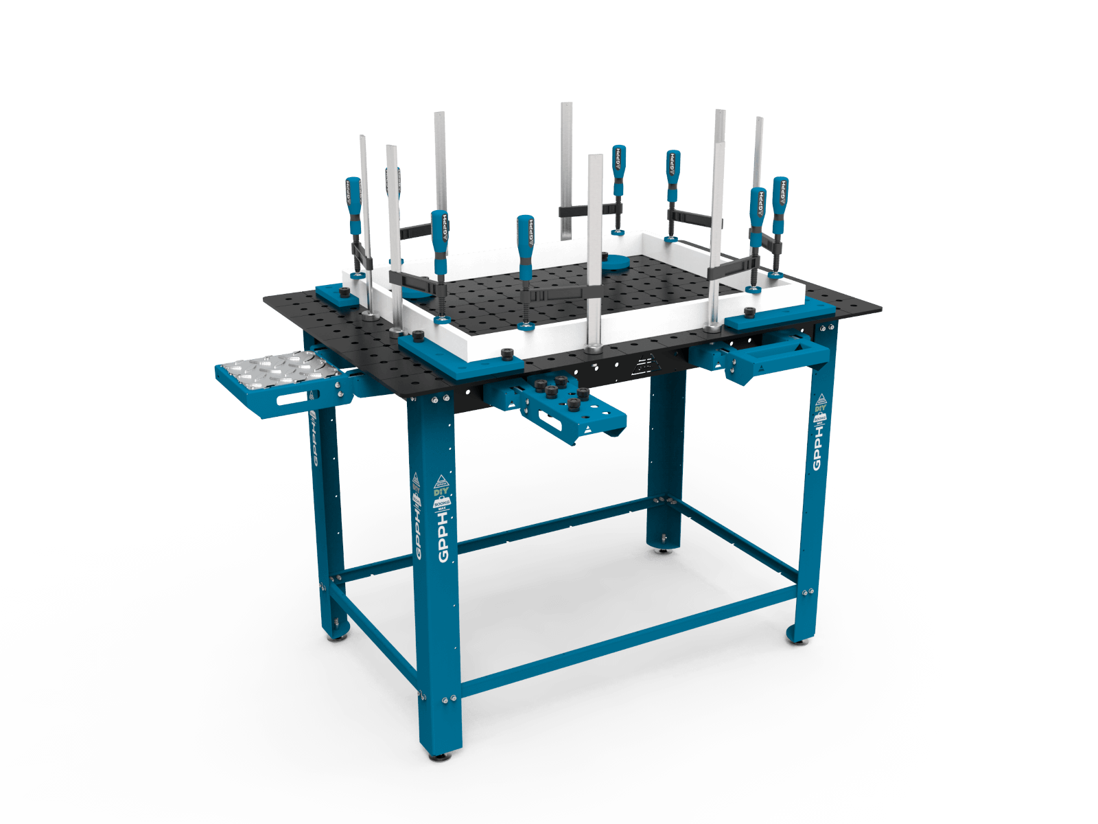 Stół spawalniczy DIY z konstrukcją spawalniczą.