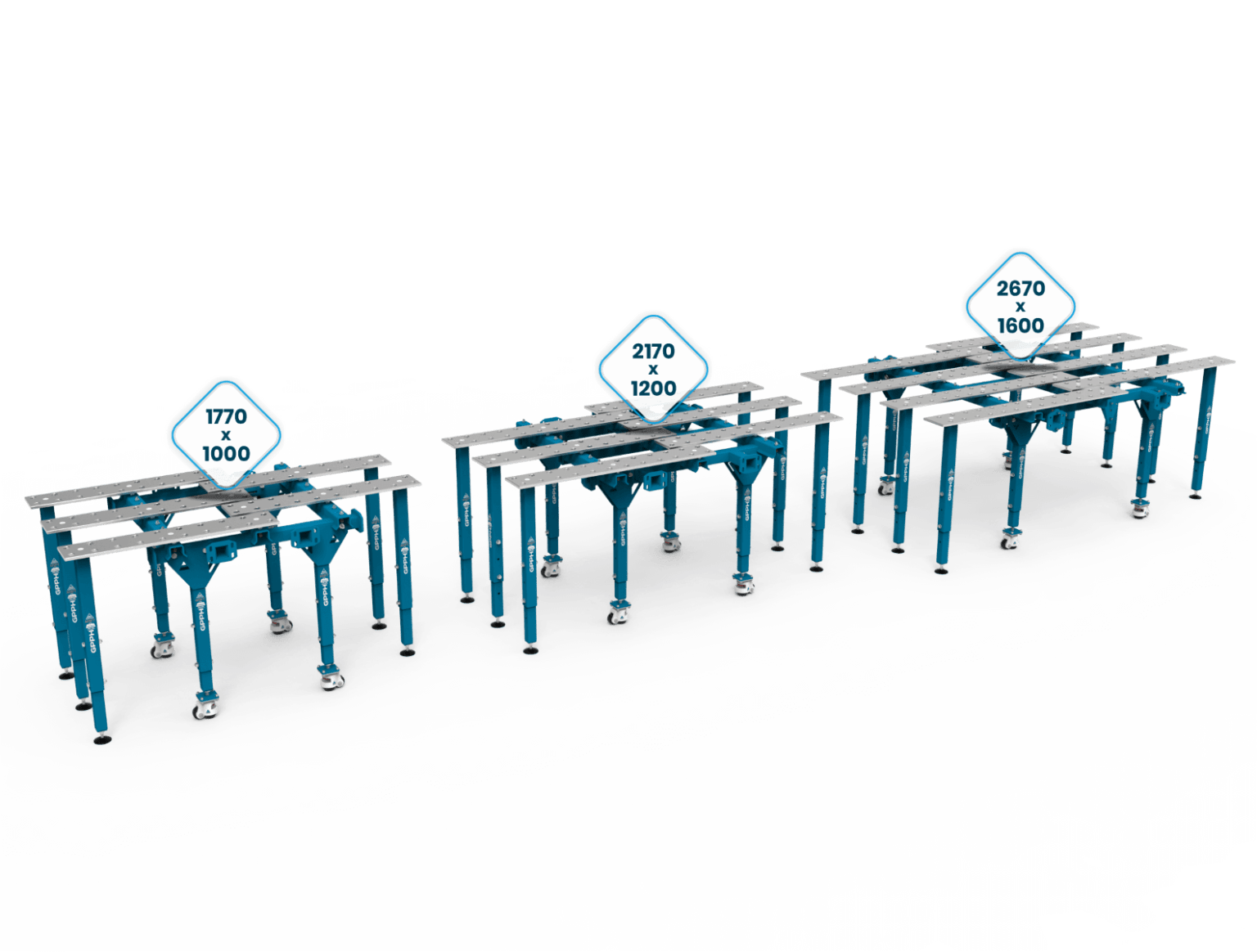 Rozmiary modułowych stołów spawalniczych