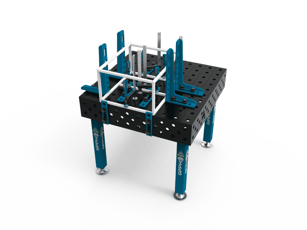 Przykład zastosowania stołu spawalniczego PLUS 1000 x 1000 mm.