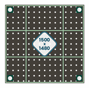 Ożebrowanie ekonomicznego stołu spawalniczego 1500x1480 z serii GPPH SMART