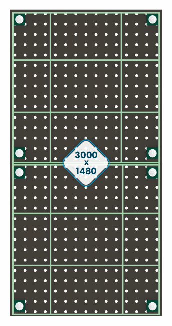 Ożebrowanie ekonomicznego stołu spawalniczego 3000x1480 z serii GPPH SMART