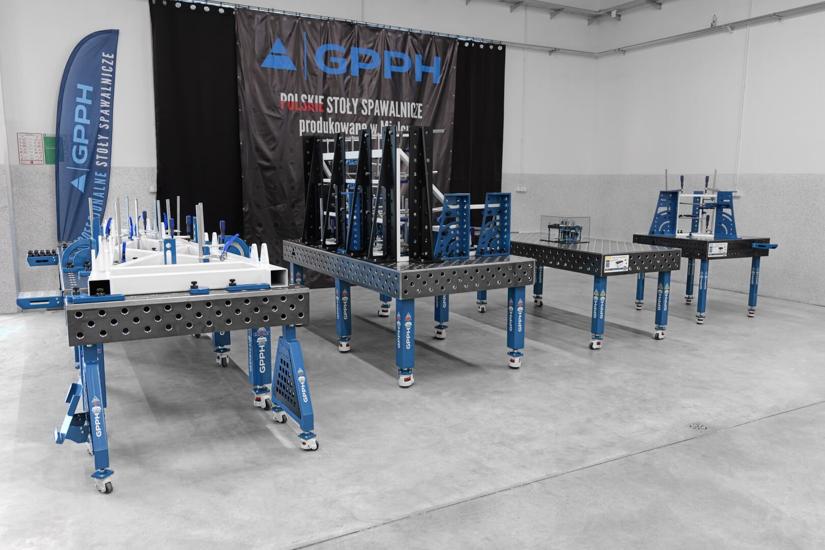 GPPH's series of traditional welding tables: (from left) EXPERT, PRO, PLUS, ECO.