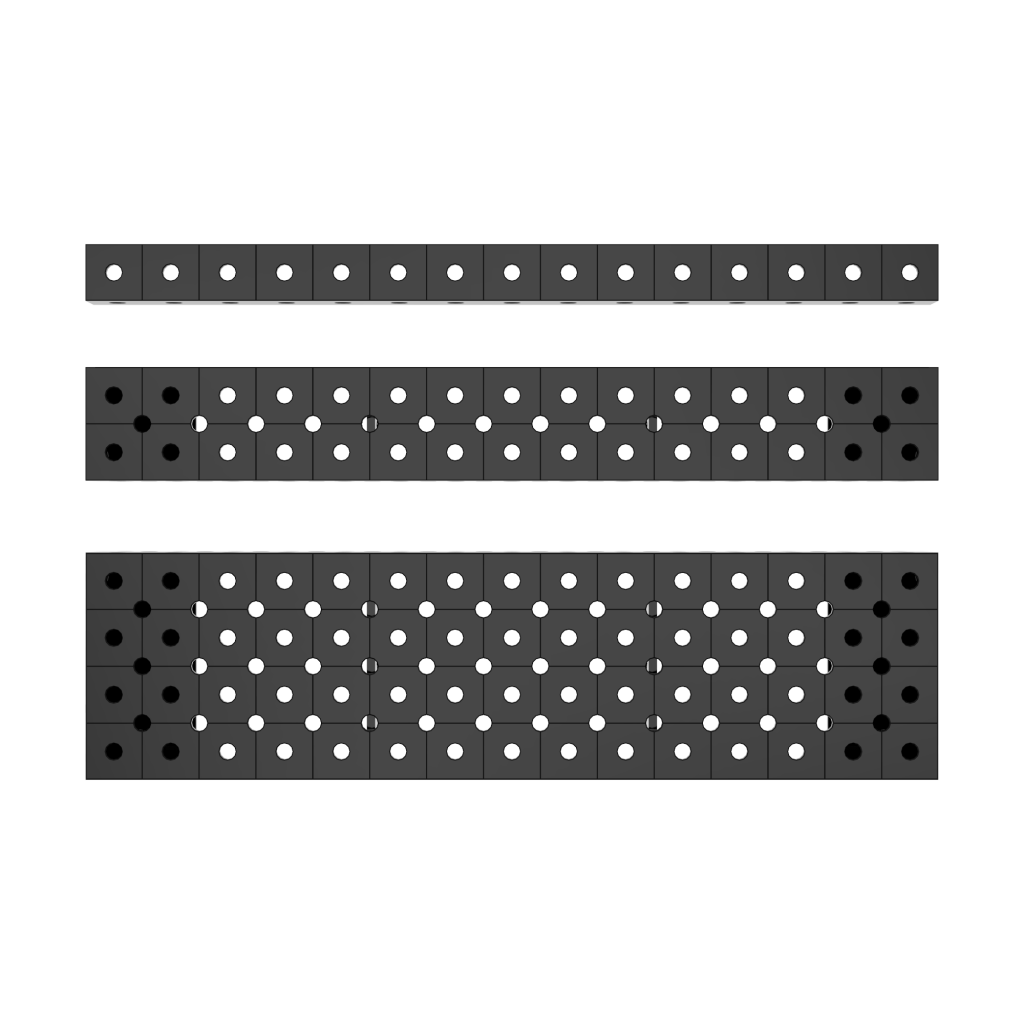 Kostki do stołów spawalniczych w 3 rozmiarach: 100mm, 200mm i 400mm