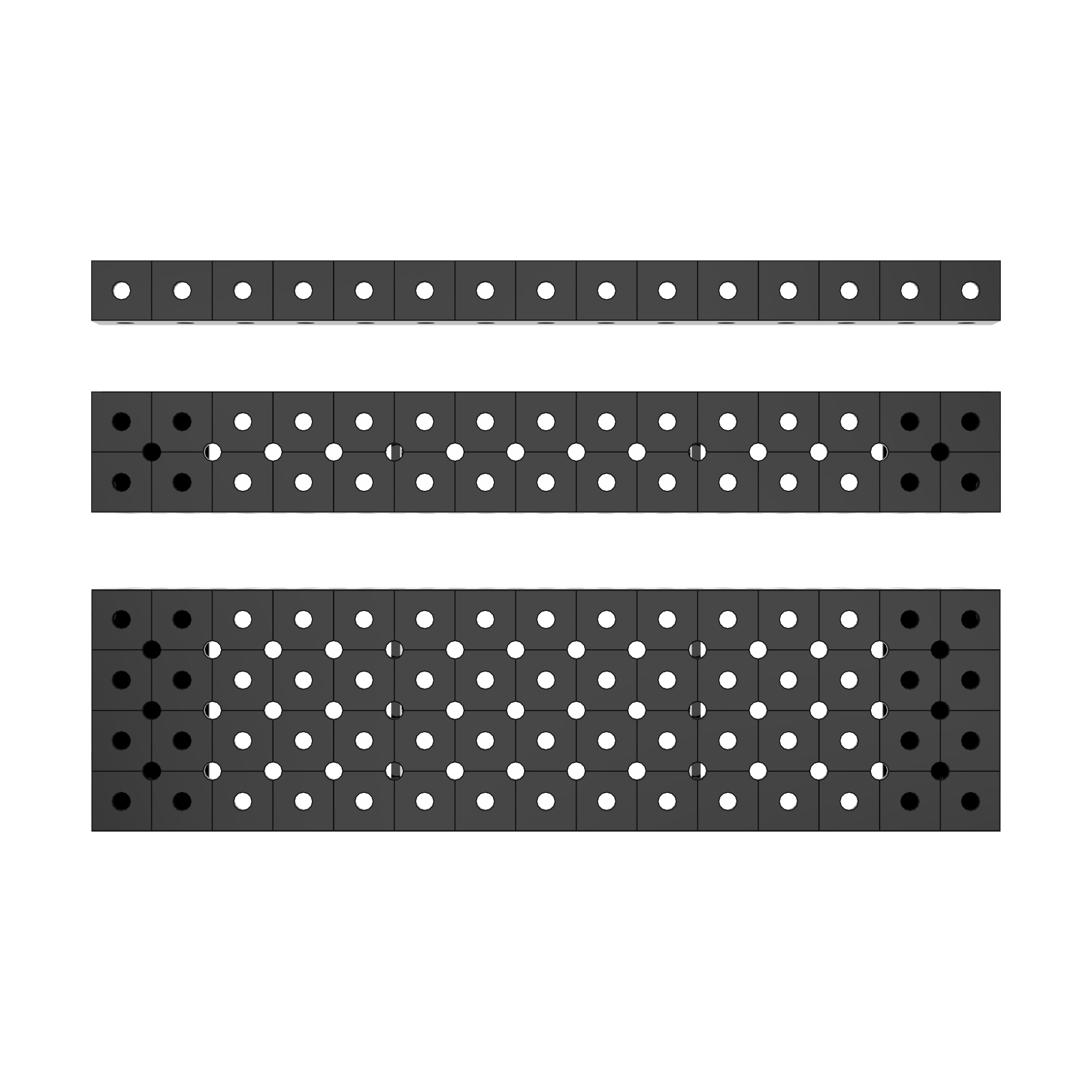 Kostki do stołów spawalniczych w 3 rozmiarach: 100mm, 200mm i 400mm