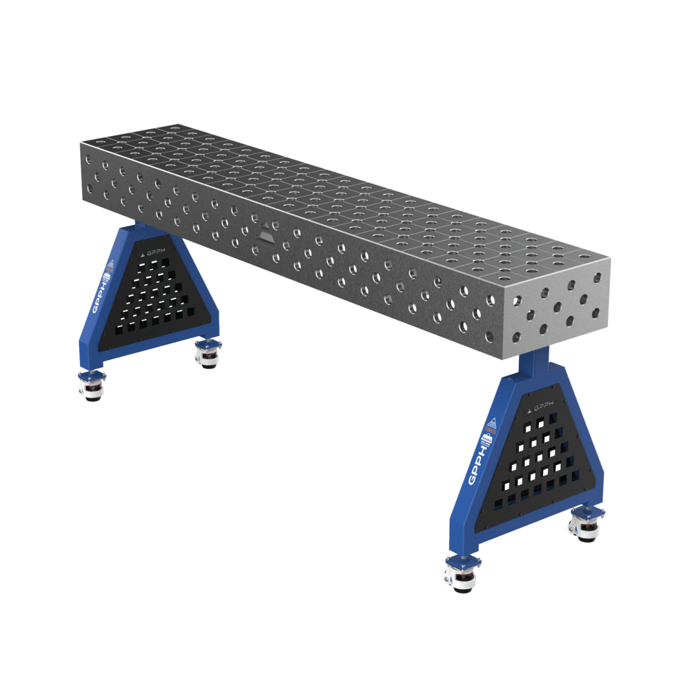 GPPH Schweißstütze TRESTLE ECO auf Rädern 2000x400x200 mm Ø 28 mm diagonales Gitter