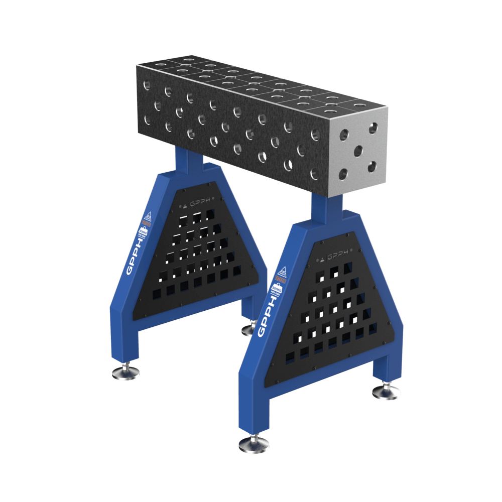 Welding support TRESTLE PLUS on feet 800x200x200 mm Ø28 mm diagonal grid