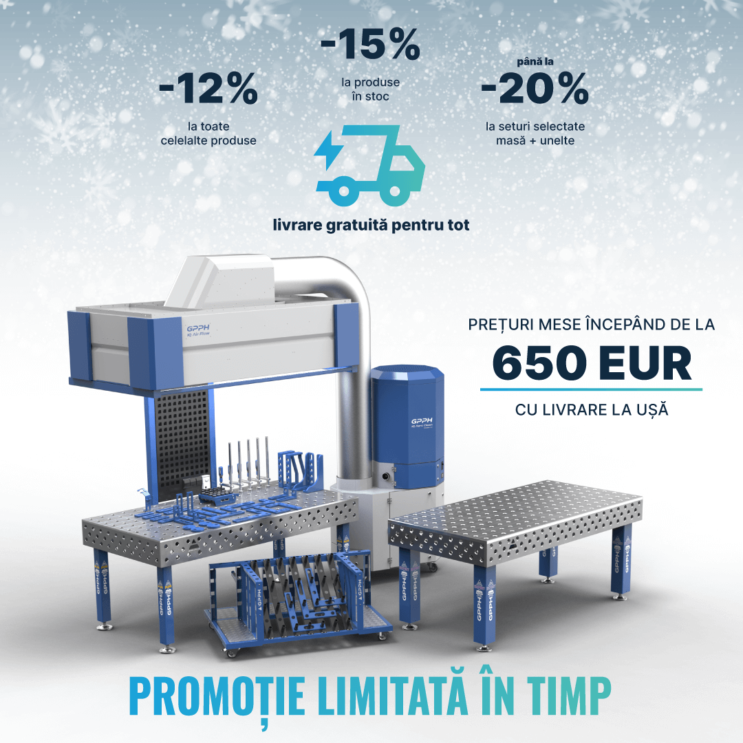 Promoție limitată în timp -12% la toate produsele | -15% la produsele din stoc | până la 20% la seturi selectate masă + unelte