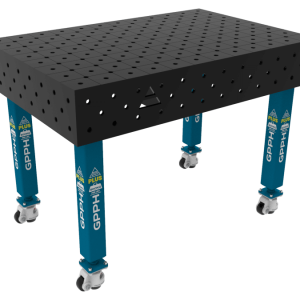 Stół Spawalniczy PLUS Rozmiar - 1200x800mm, Siatka - diagonalna, System - Φ16, Nogi - Na kołach