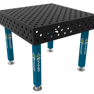 Stół Spawalniczy PLUS Rozmiar - 1000x1000mm, Siatka - diagonalna, System - Φ28, Nogi - Na stopach