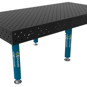 Stół Spawalniczy PLUS Siatka - diagonalna, System - Φ16, Rozmiar - 2400x1200mm, Nogi - Na stopach