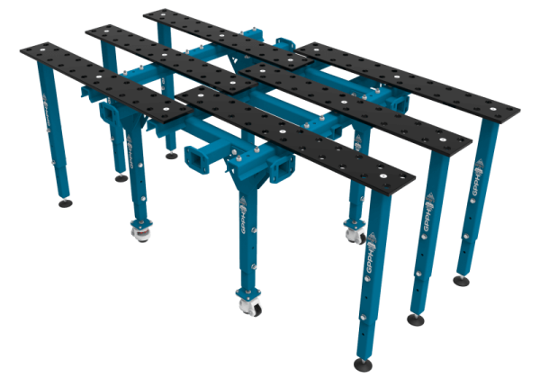 Modułowy stół spawalniczy pojedynczy rozkładany azotowany 2170x1200 mm