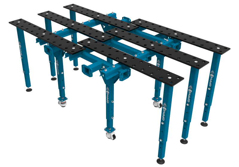 Modułowy stół spawalniczy pojedynczy rozkładany azotowany 2170x1200 mm