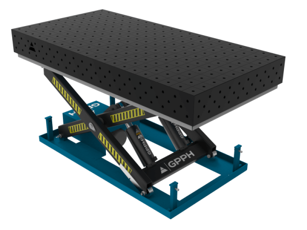 Stół Spawalniczy PRO 2000x1000 mm z hydraulicznym systemem podnoszenia, system 28, siatka 50x50mm