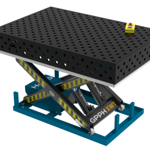 Stół Spawalniczy PRO 1500x1000 mm z hydraulicznym systemem podnoszenia, system 28, siatka diagonalna