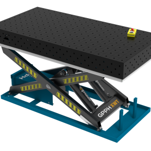 ECO welding table 2000x1000 mm with hydraulic lifting system, system 16, grid 100x100 mm