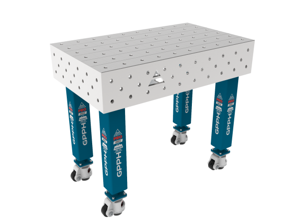 Stół Spawalniczy PRO INOX Rozmiar - 1000x600mm, Siatka - 100x100mm, System - Φ16, Nogi - Na kołach