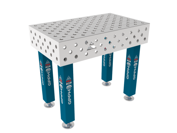 Stół Spawalniczy PRO INOX Rozmiar - 1000x600mm, Siatka - diagonalna, System - Φ28, Nogi - Na stopach