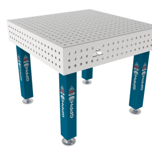 Stół Spawalniczy PRO INOX 1000 x 1000 mm Siatka - 50x50mm, System - Φ16, Nogi - Na stopach, Blat - Blat PRO INOX