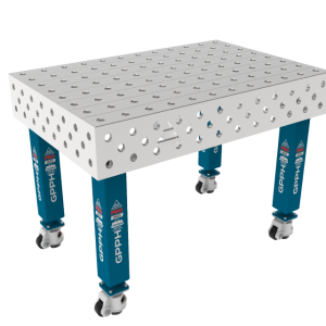 Stół Spawalniczy PRO INOX 1200 x 800 mm Siatka - 100x100mm, System - Φ28, Nogi - Na kołach, Blat - Blat PRO INOX