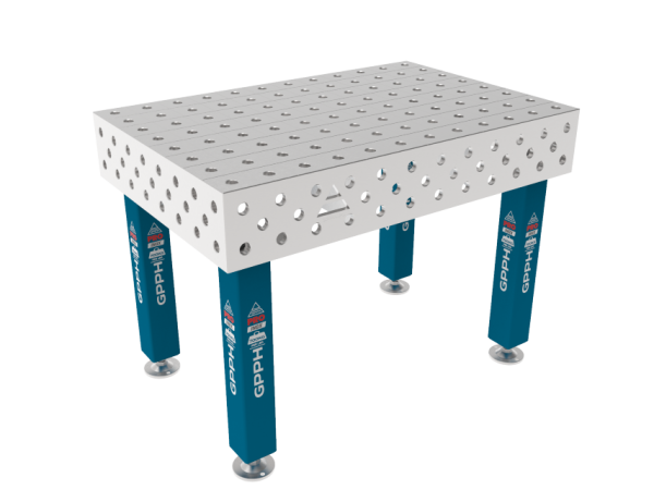 Stół Spawalniczy PRO INOX 1200 x 800 mm Siatka - 100x100mm, System - Φ28, Nogi - Na stopach, Blat - Blat PRO INOX