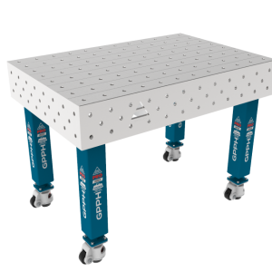 Stół Spawalniczy PRO INOX 1200 x 800 mm Siatka - 100x100mm, System - Φ16, Nogi - Na kołach, Blat - Blat PRO INOX