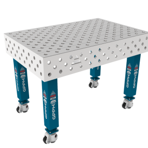 Stół Spawalniczy PRO INOX 1200 x 800 mm Siatka - diagonalna, System - Φ28, Nogi - Na kołach, Blat - Blat PRO INOX