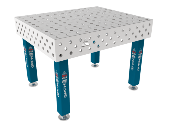 Stół Spawalniczy PRO INOX 1200 x 1000 mm Siatka - 100x100mm, System - Φ28, Nogi - Na stopach, Blat - Blat PRO INOX