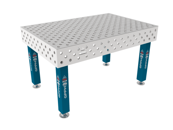 Stół Spawalniczy PRO INOX 1500 x 1000 mm Siatka - diagonalna, System - Φ28, Nogi - Na stopach, Blat - Blat PRO INOX