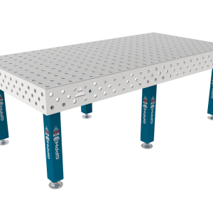 Stół Spawalniczy PRO INOX 2400 x 1200 mm Siatka - 100x100mm, System - Φ28, Nogi - Na stopach, Blat - Blat PRO INOX