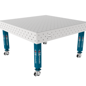 PRO INOX Welding Table 1500 x 1480 mm Grid - diagonal, System - Φ16, Legs - On wheels, Top - PRO INOX top
