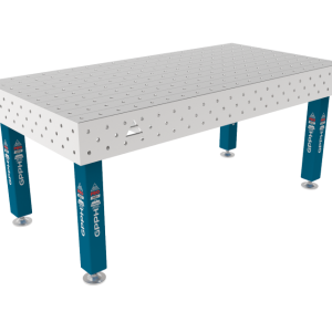Stół Spawalniczy PRO INOX 2000 x 1000 mm Siatka - 100x100mm, System - Φ16, Nogi - Na stopach, Blat - Blat PRO INOX
