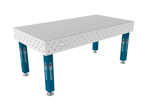 Stół Spawalniczy PRO INOX 2000 x 1000 mm Siatka - 100x100mm, System - Φ16, Nogi - Na stopach, Blat - Blat PRO INOX