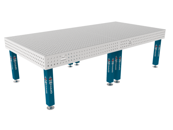 Stół Spawalniczy PRO INOX 3000 x 1480 mm Siatka - 50x50mm, System - Φ16, Nogi - Na stopach, Blat - Blat PRO INOX