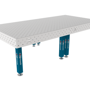 Stół Spawalniczy PRO INOX 3000 x 1480 mm Siatka - diagonalna, System - Φ16, Nogi - Na stopach, Blat - Blat PRO INOX