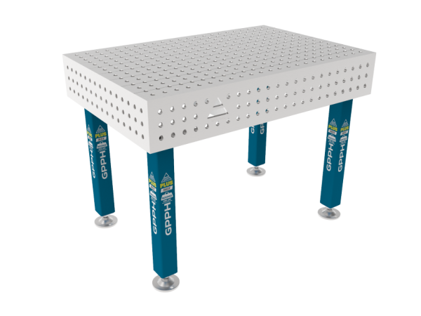 Stół Spawalniczy PLUS INOX 1200 x 800 mm Siatka - 50x50mm, System - Φ16, Nogi - Na stopach, Blat - Blat PLUS INOX