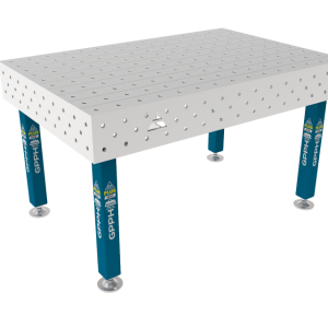 Stół Spawalniczy PLUS INOX 1500 x 1000 mm Siatka - 100x100mm, System - Φ16, Nogi - Na stopach, Blat - Blat PLUS INOX
